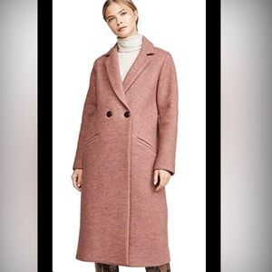 Mara Hoffman Dolores dusty rose boiled wool coat size XXS